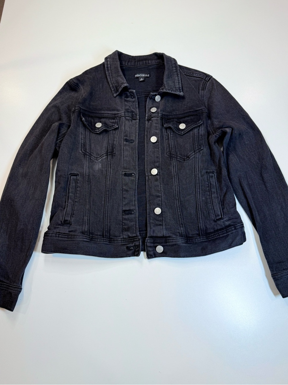 J.Crew Mercantile Charcoal Black Denim Trucker Jacket | Size S - Picture 10 of 16